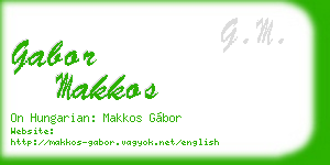 gabor makkos business card